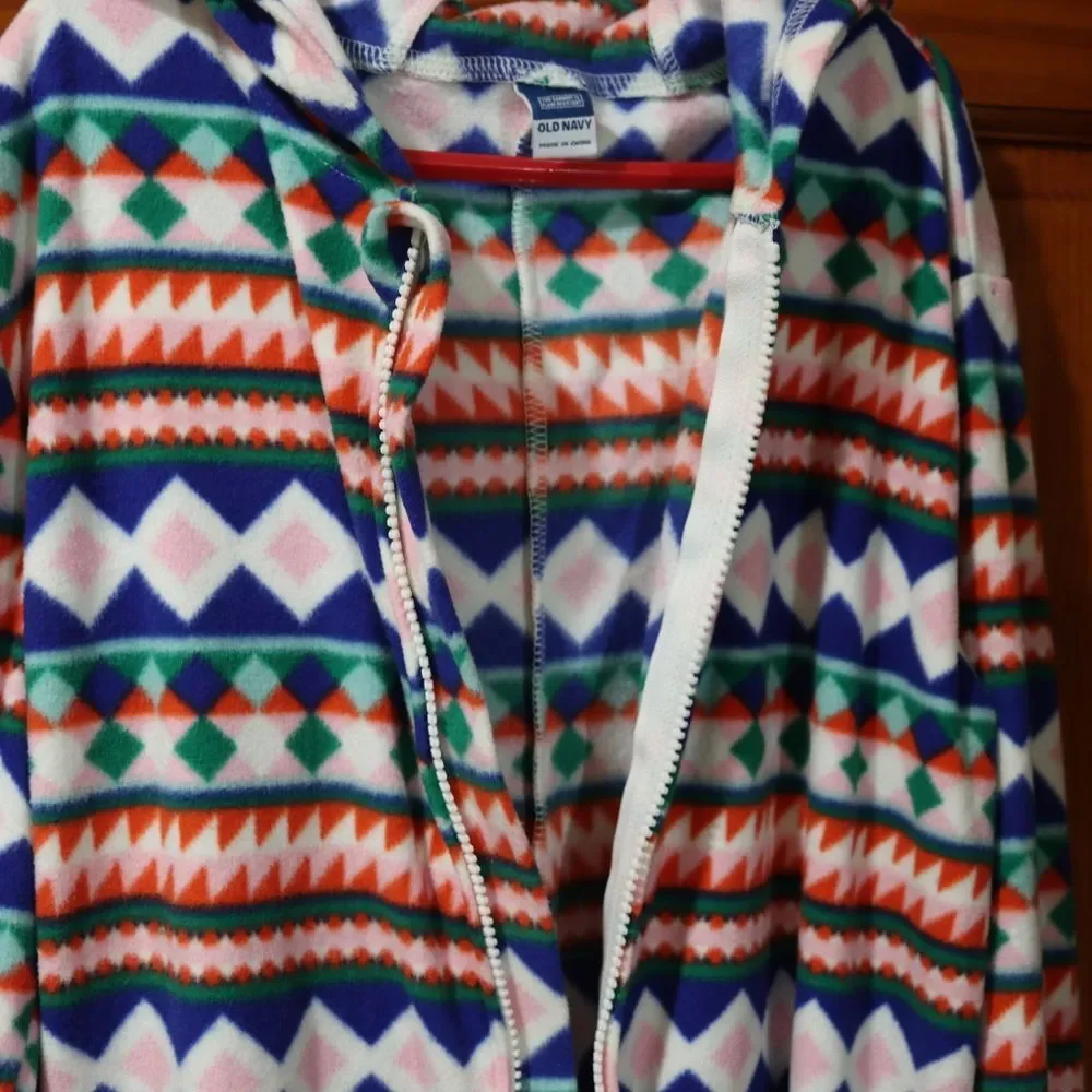 Old Navy Gender Neutral One Piece Hooded Micro Fleece Family Matching Pajamas XL